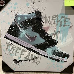 Lux inspired Tiffany X Nike sneaker glitter canvas 18x18 NWT